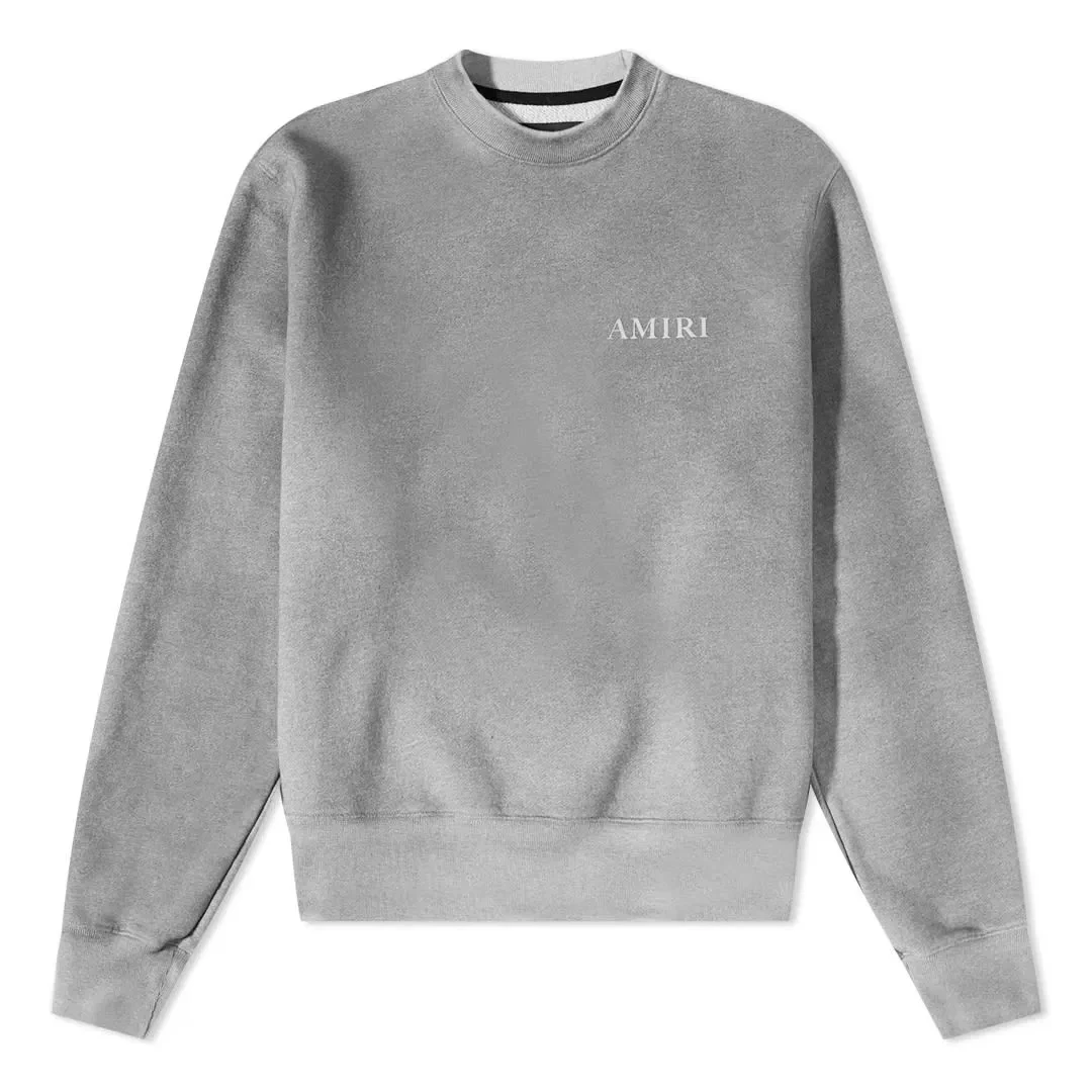 Amiri Aged Puff Logo Crewneck Grey