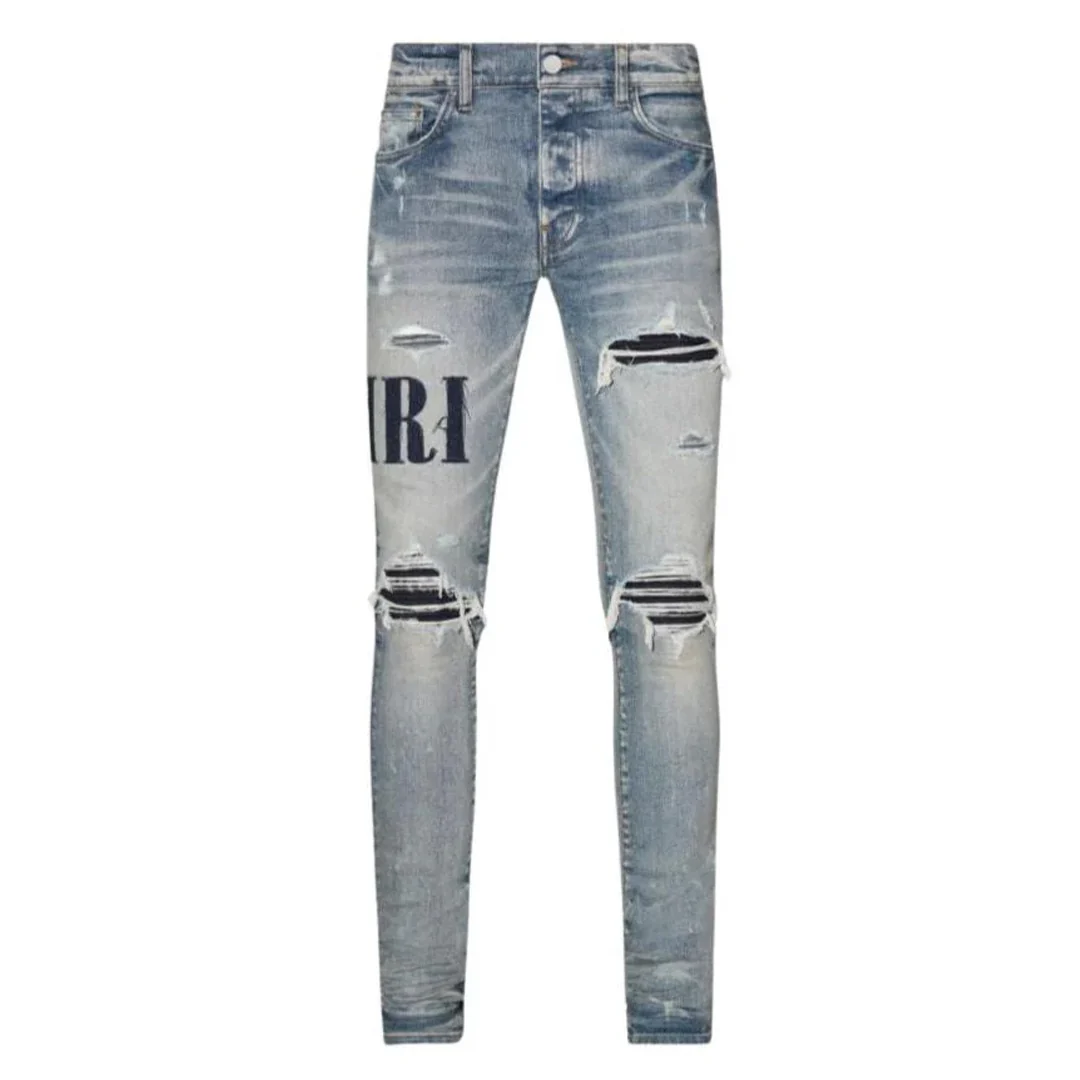Amiri Denim Appliqué Logo Jean Clay Indigo