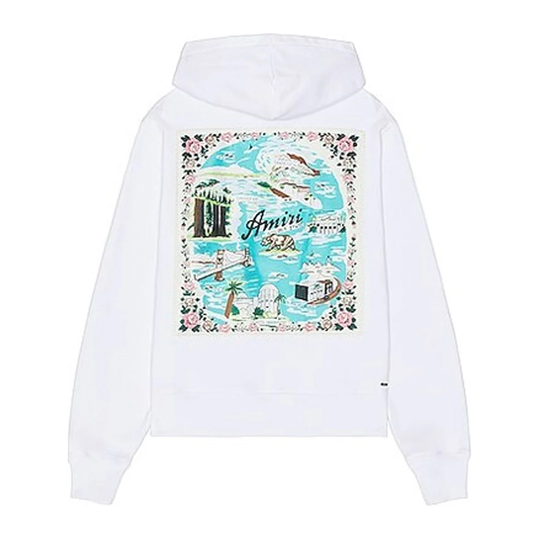 Amiri California Hawaiian Hoodie White - Image 2
