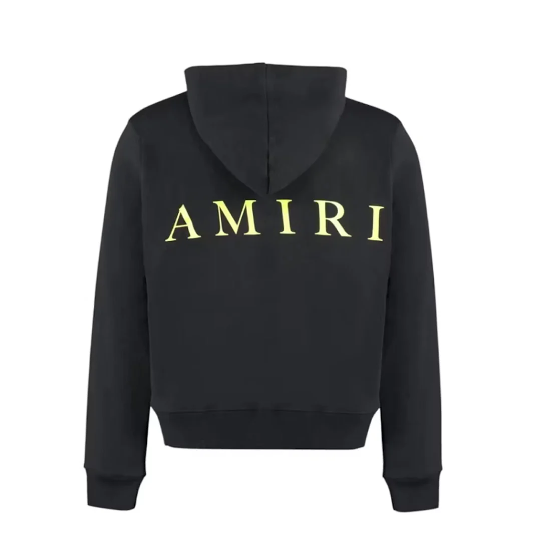 Amiri MA Logo Hoodie Black Yellow - Image 2