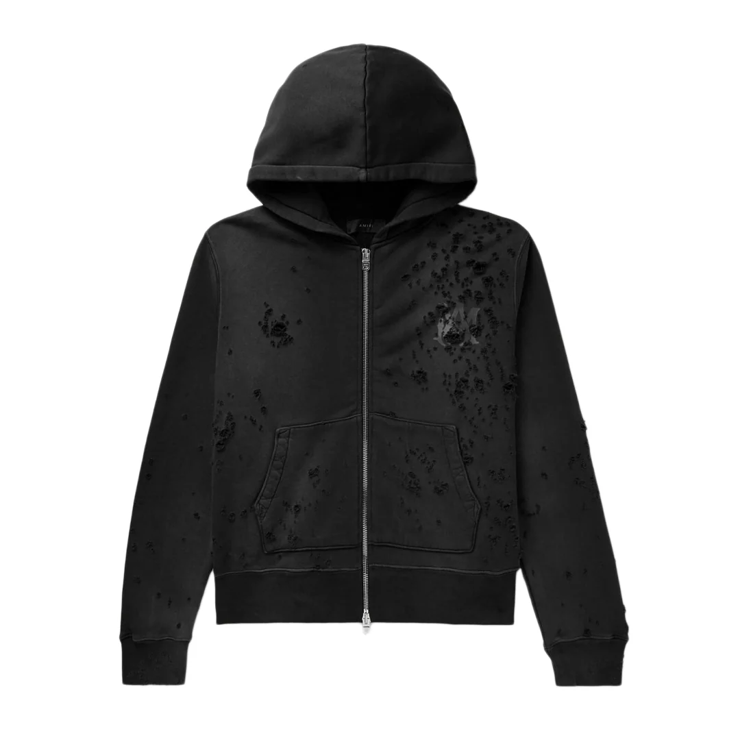 Amiri MA Logo Shotgun Hoodie Faded Black