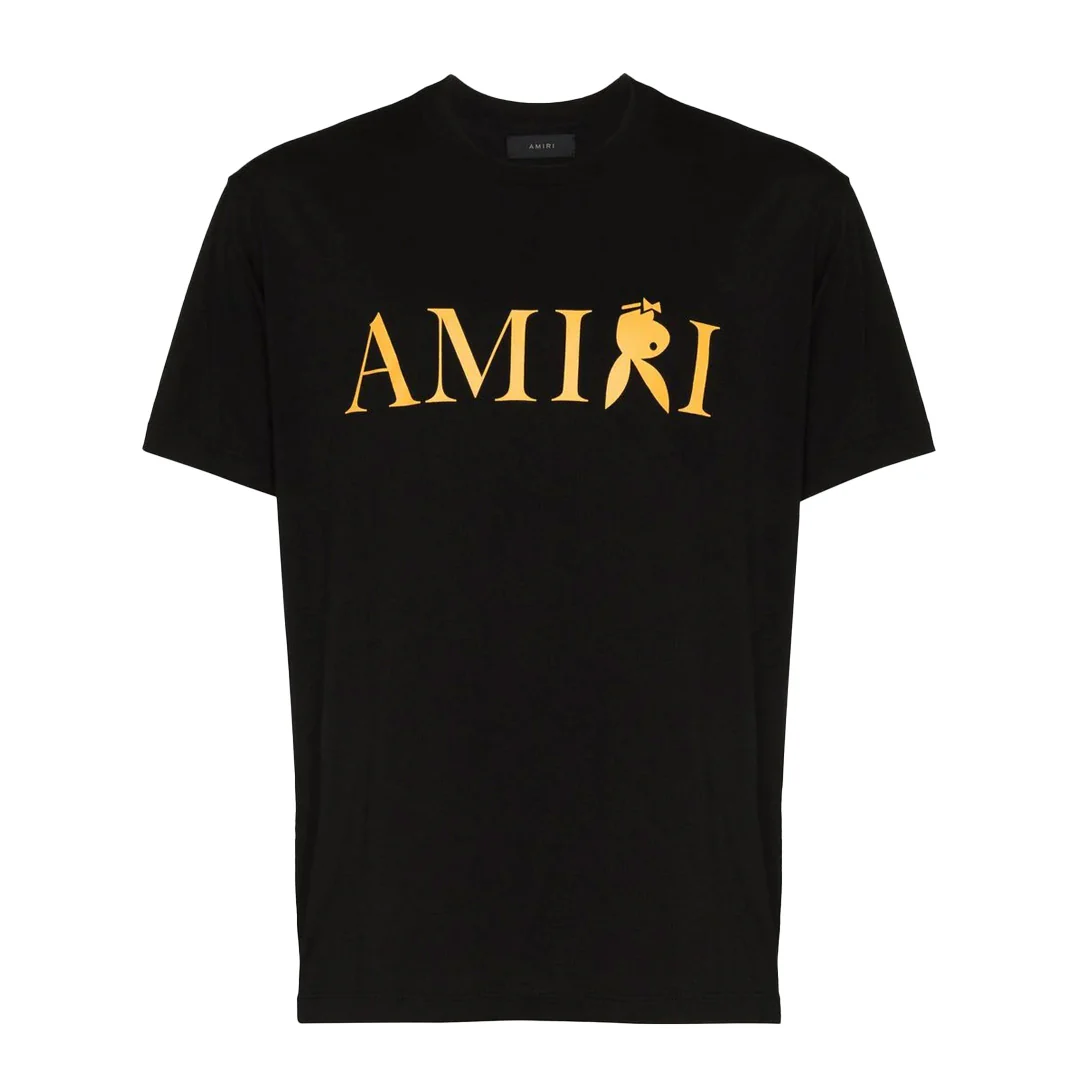 Amiri Playboy Logo T-Shirt Black & Gold