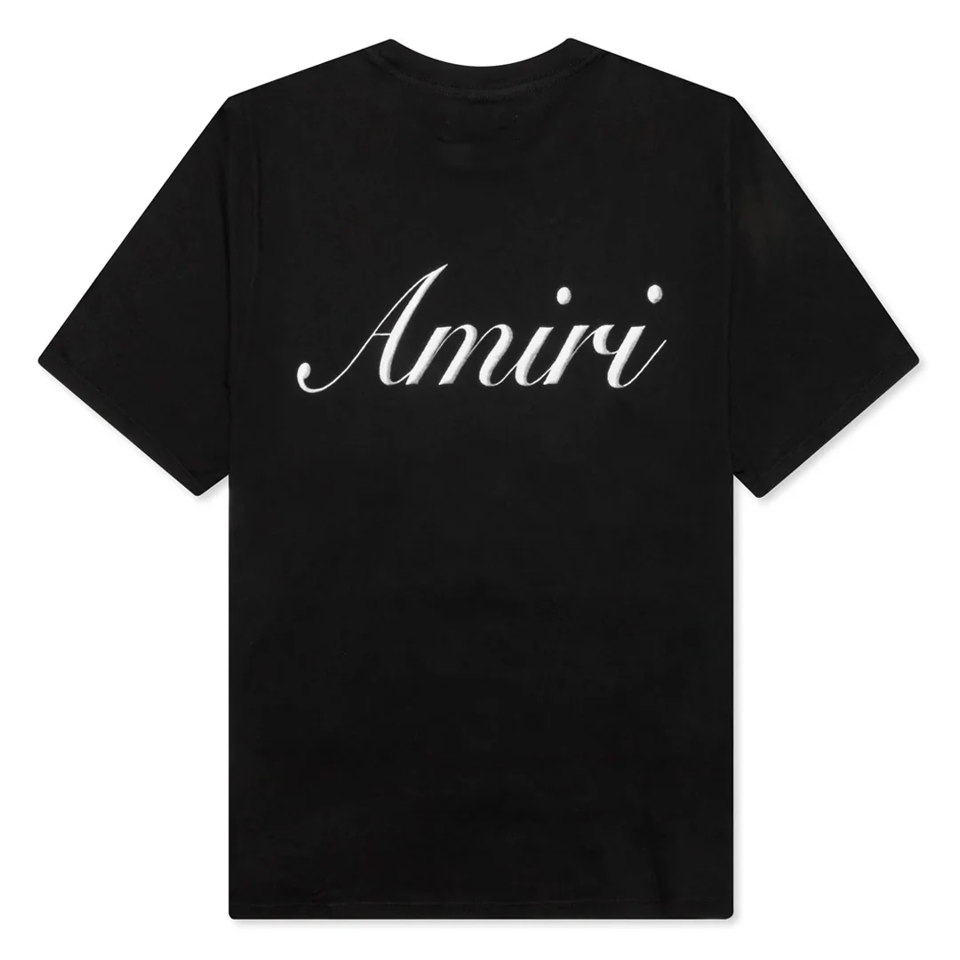 Amiri Script Logo T-Shirt Black - Image 2