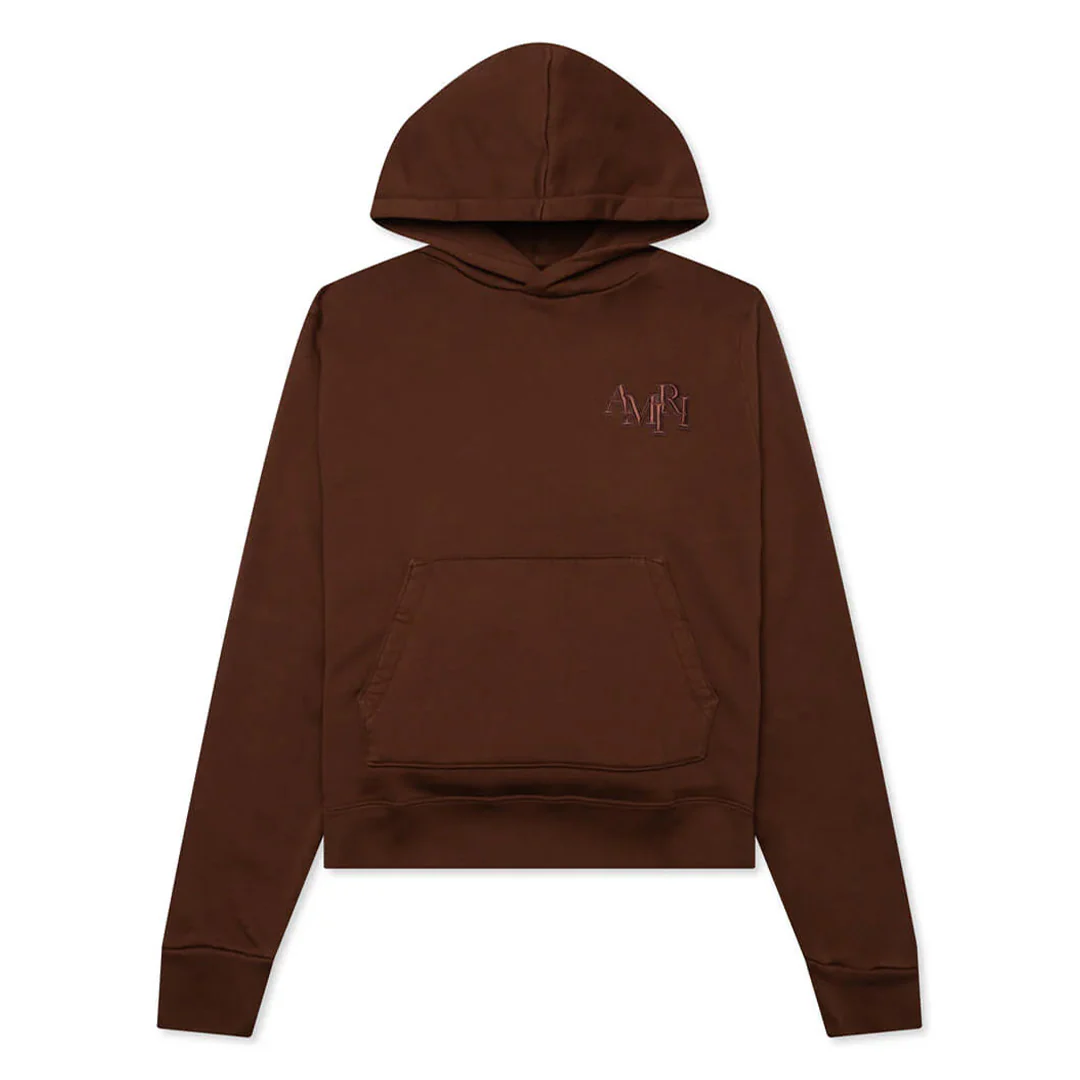 Amiri Staggered Hoodie Brown