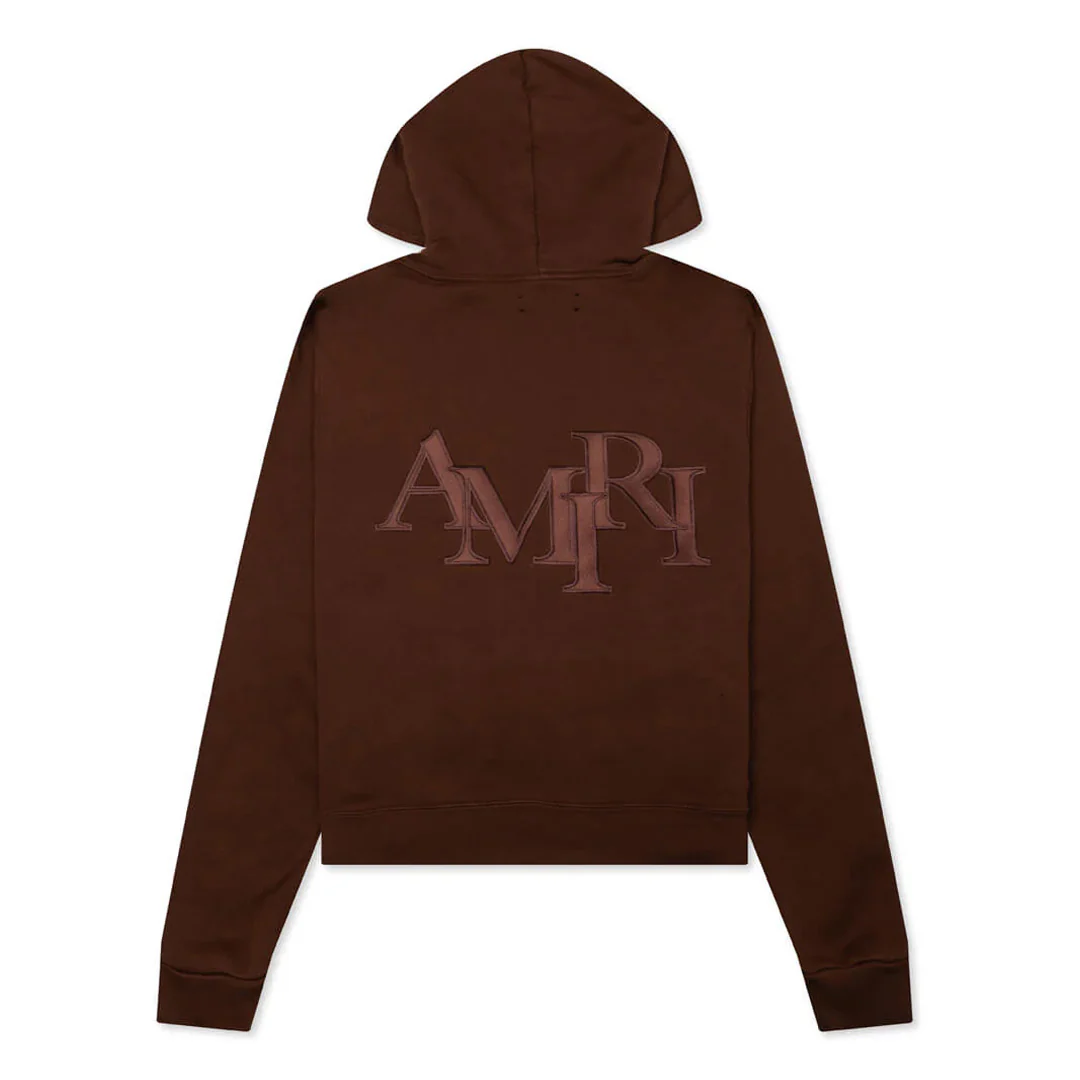 Amiri Staggered Hoodie Brown - Image 2