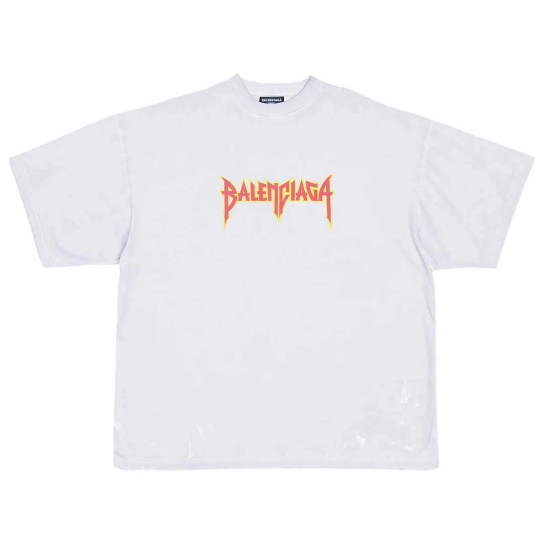 Balenciaga Metal Vintage Oversized T-Shirt Light Grey