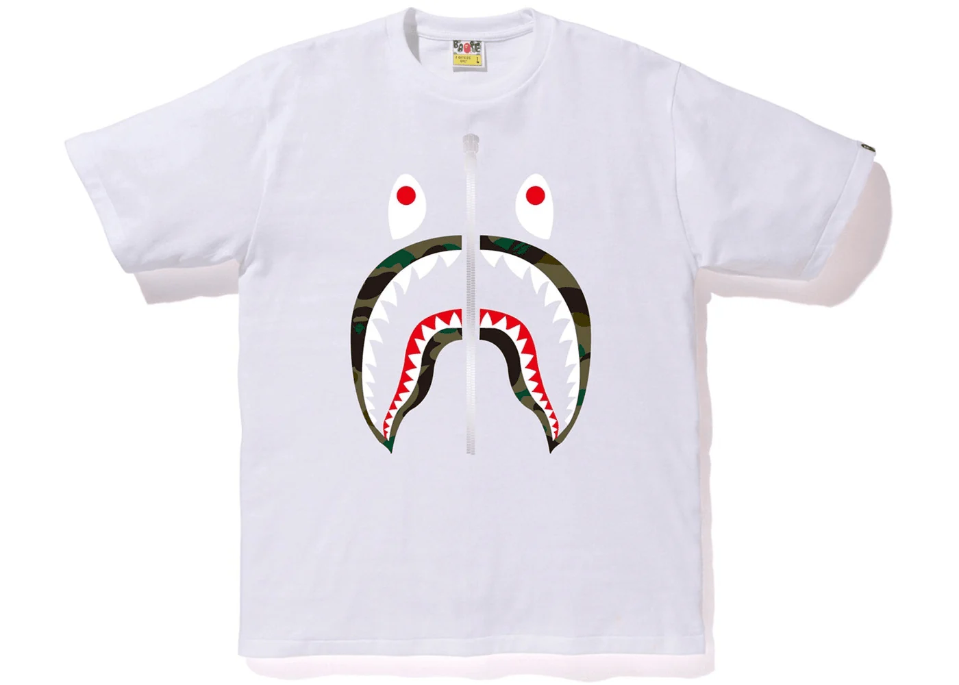 Bape 1st Camo Shark Tee White/Green
