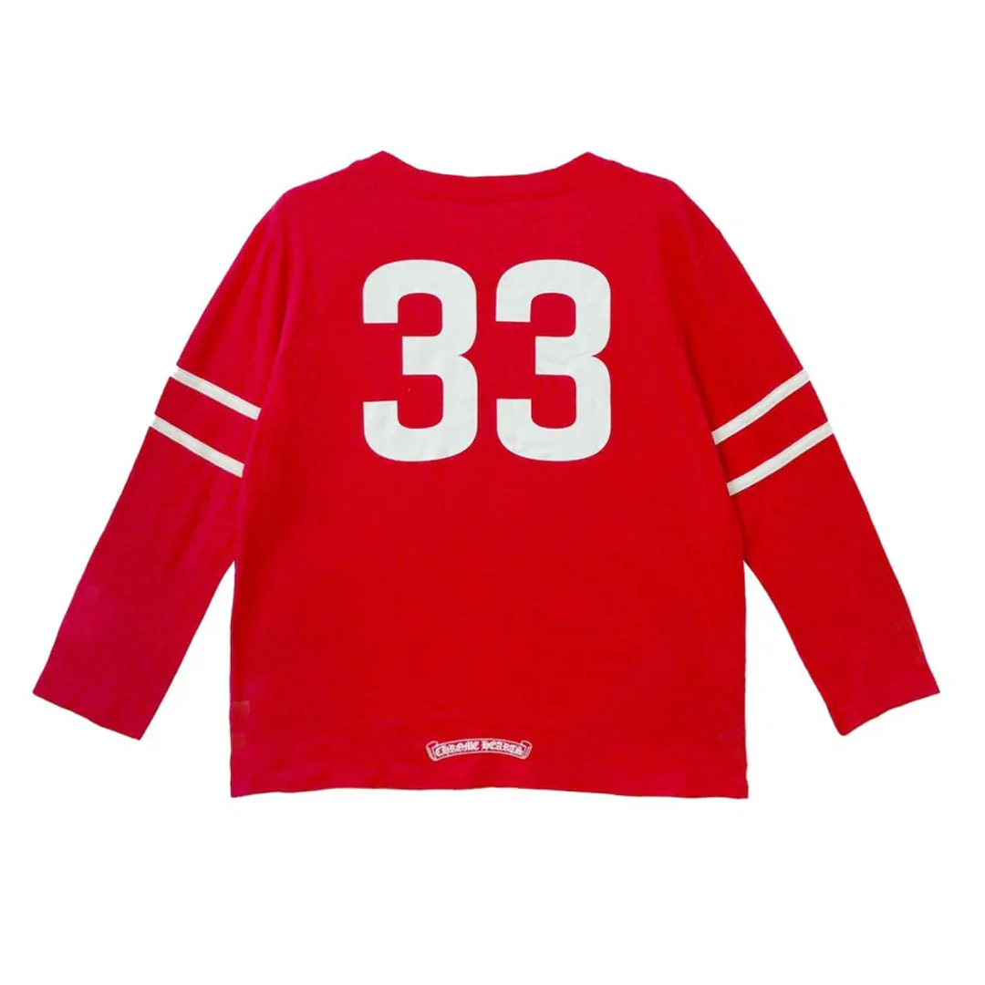 Chrome Hearts 33 Horseshoe Logo Long Sleeve T-Shirt (Womens) Red - Image 2