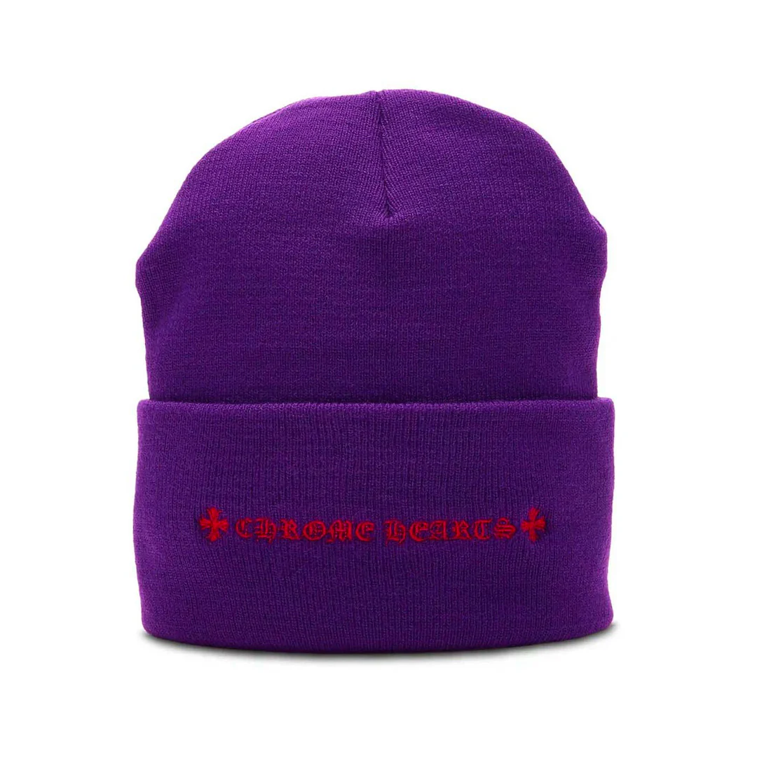 Chrome Hearts Beanie Purple Crosses - Image 2