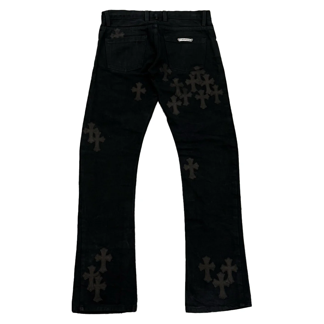 Chrome Hearts Black Denim Black Cross Patch Jeans - Image 2