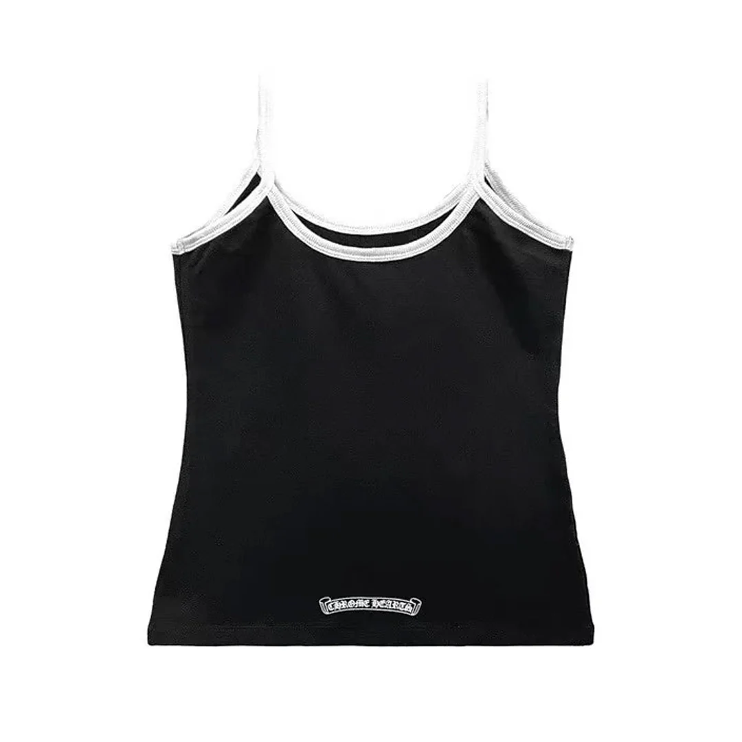 Chrome Hearts Black & White Horseshoe Logo Tank Top (Womens) - Image 2