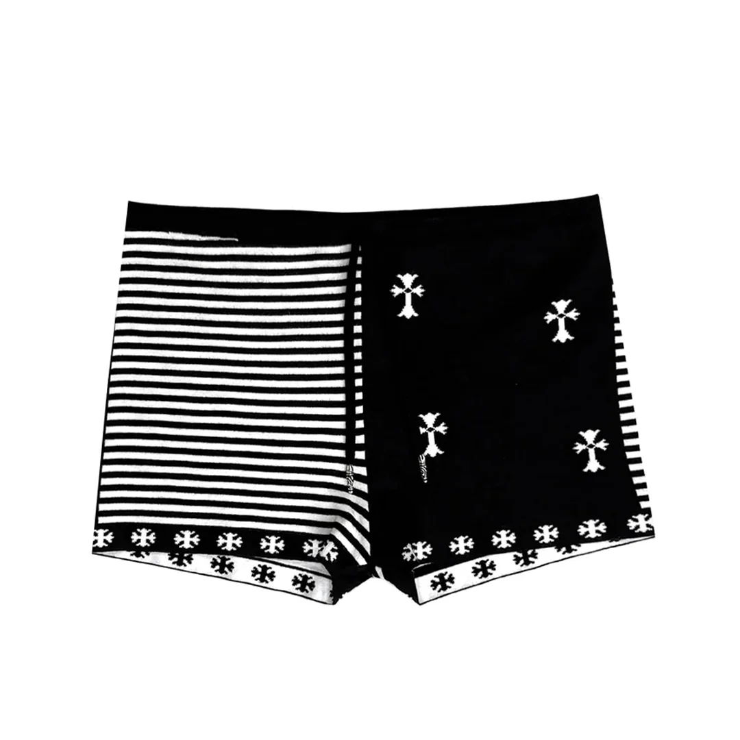 Chrome Hearts Black & White Knitted Split Shorts (Women)