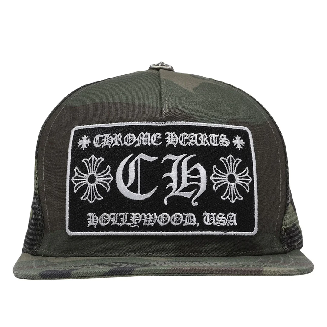 Chrome Hearts Camo CH Hollywood Trucker Hat
