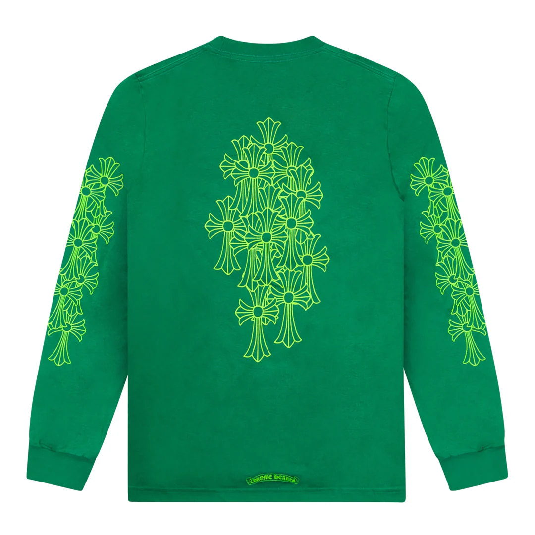 Chrome Hearts Cemetery Cross Long Sleeve T-Shirt Green - Image 2