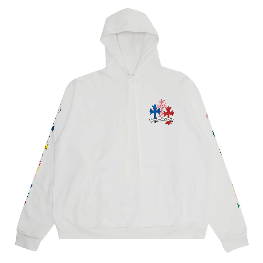 Chrome Hearts Cemetery Crosses Hoodie White Multicolor