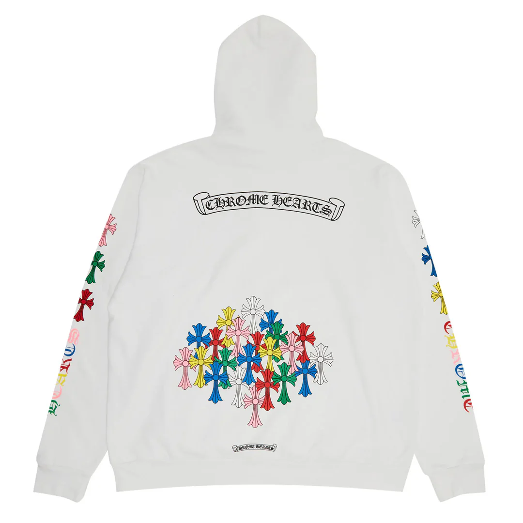 Chrome Hearts Cemetery Crosses Hoodie White Multicolor - Image 2
