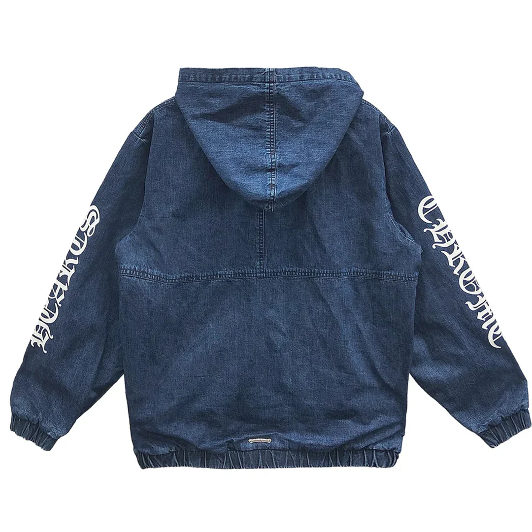 Chrome Hearts Cross Patch Denim Quarter Zip Jacket - Image 2