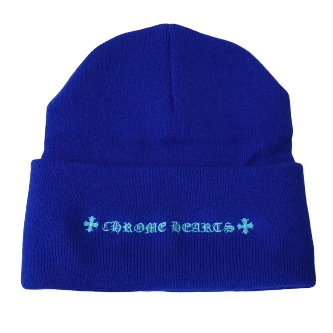 Chrome Hearts Crosses Beanie Blue - Image 2