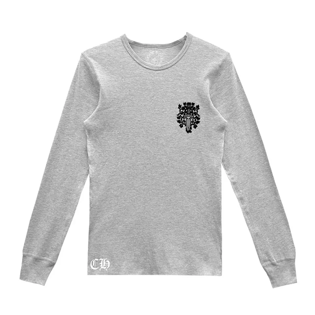 Chrome Hearts Dagger Logo Thermal Long Sleeve T-Shirt Grey - Image 2