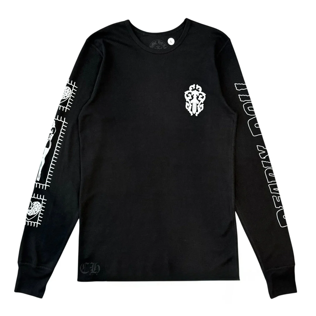 Chrome Hearts Deadly Doll Thermal Long Sleeve T-Shirt Black - Image 2
