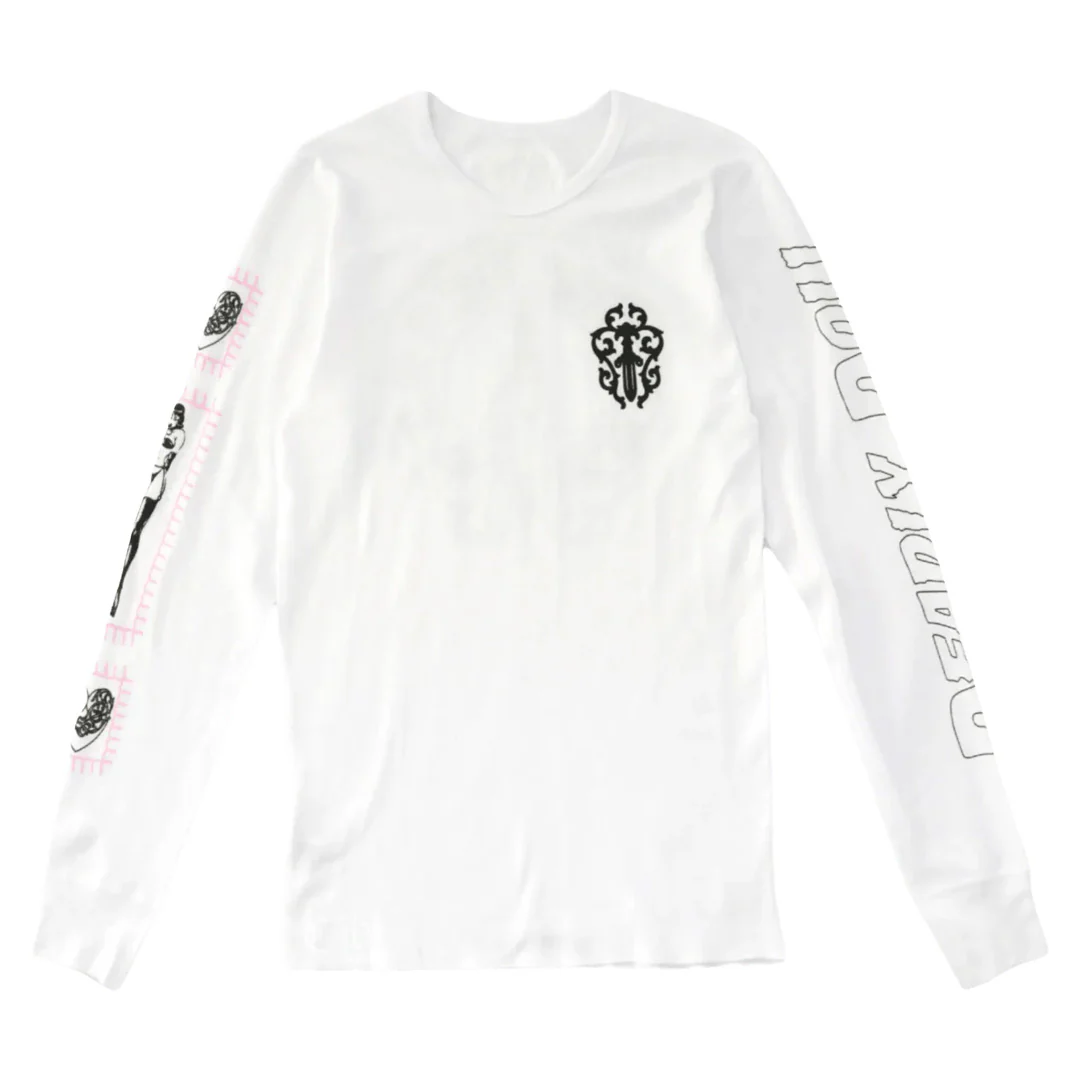 Chrome Hearts Deadly Doll Thermal Long Sleeve T-Shirt White - Image 2