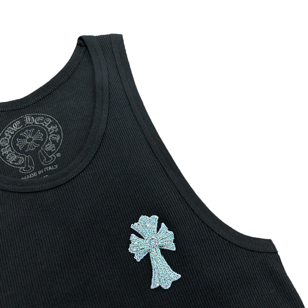 Chrome Hearts Embellished Diamond Tank Black - Image 2