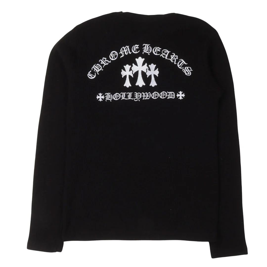 Chrome Hearts Embroidered Henley Thermal Long Sleeve Shirt