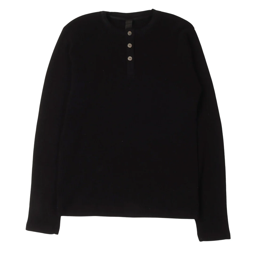 Chrome Hearts Embroidered Henley Thermal Long Sleeve Shirt - Image 2