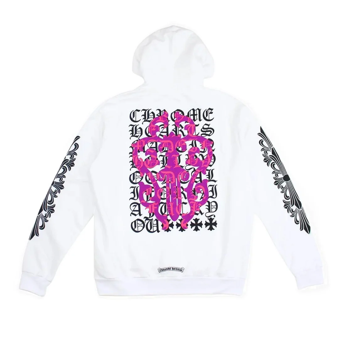 Chrome Hearts Eye Chart Dagger Pullover Hoodie White