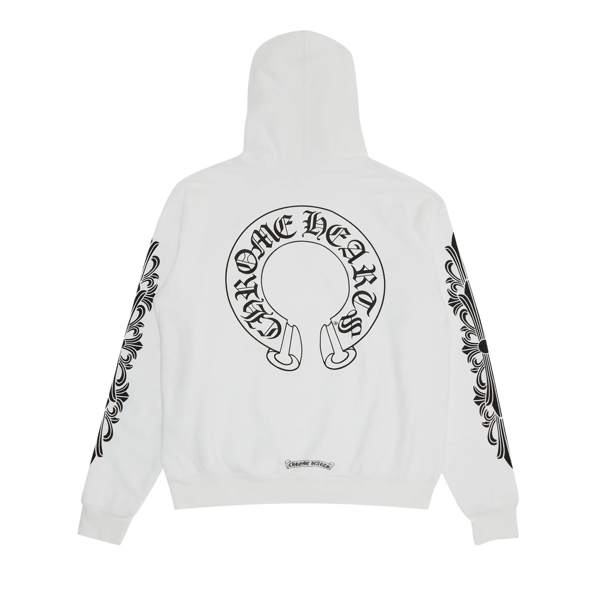 Chrome Hearts Floral Horseshoe Logo Hoodie White - Image 2