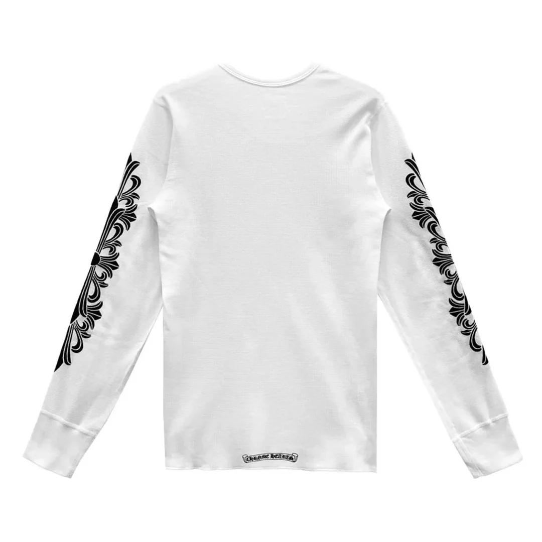 Chrome Hearts Floral Logo Thermal Long Sleeve T-Shirt White - Image 2