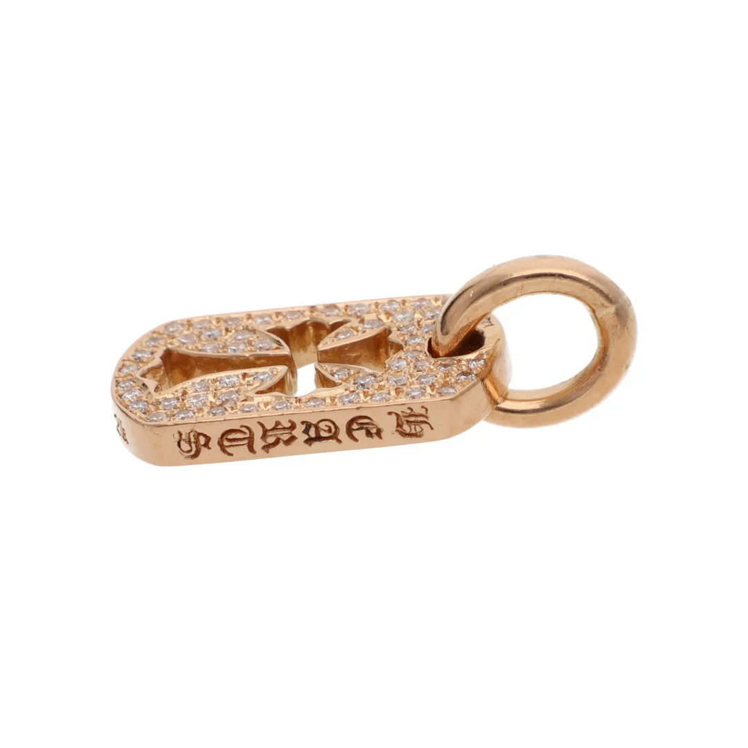 Chrome Hearts 22k Gold Mini Diamond Pavé Cross Dog Tag Pendant (Pendant Only) - Image 3