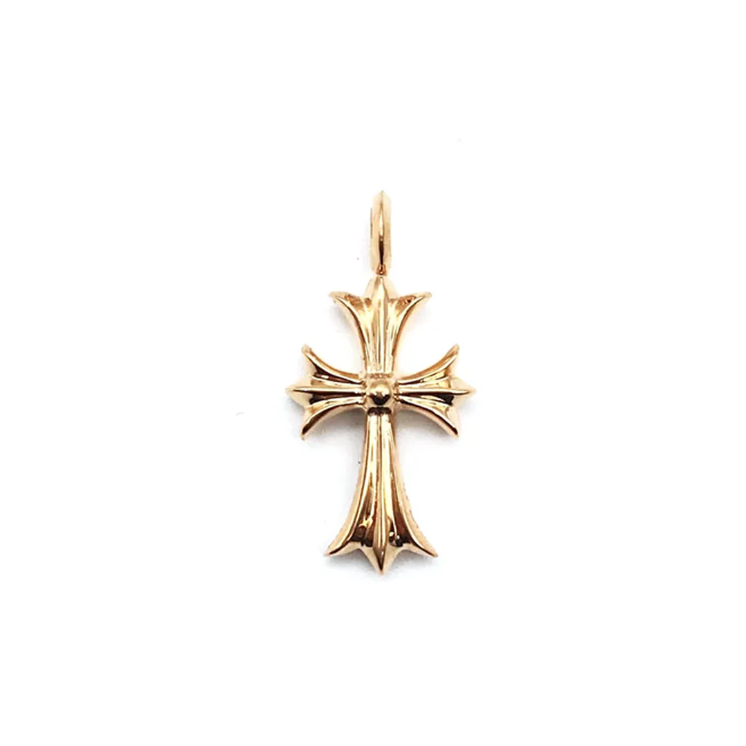 Chrome Hearts 22k Gold Tiny Cross Diamond Pavé Pendant (Pendant Only) - Image 2