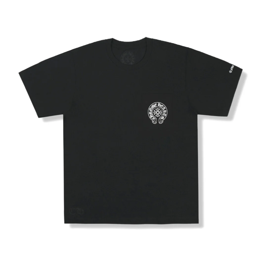 Chrome Hearts Horseshoe Logo Pocket T-Shirt Black - Image 2