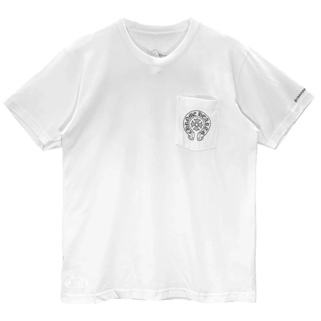 Chrome Hearts Horseshoe Logo Pocket T-Shirt White - Image 2