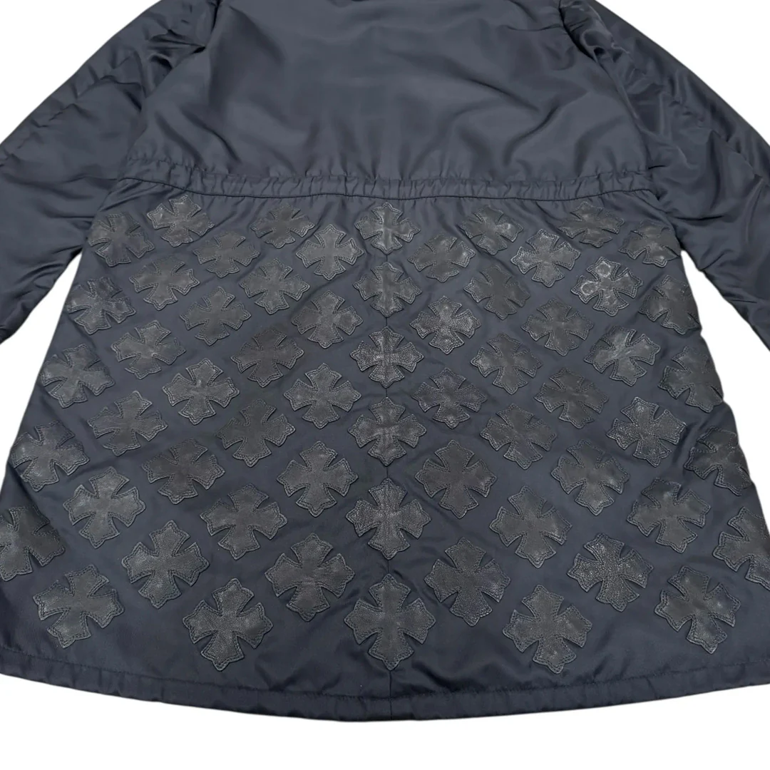 Chrome Hearts Leather Plus Patch Nylon Rain Jacket Black - Image 3