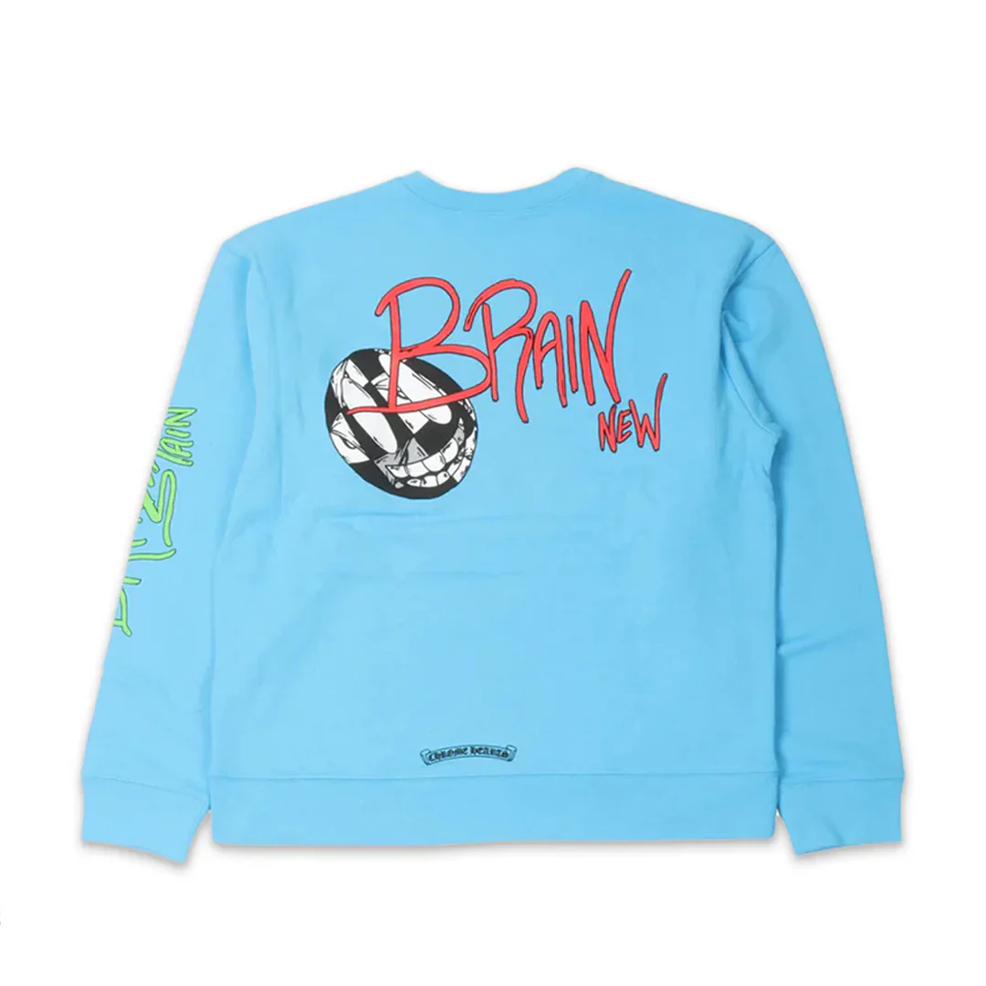 Chrome Hearts Matty Boy Brain New Crewneck Blue - Image 2