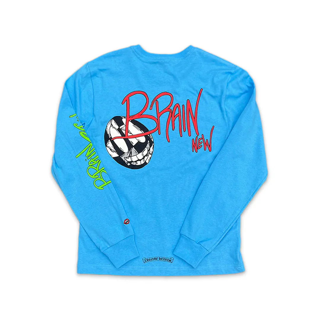 Chrome Hearts Matty Boy Brain New Long Sleeve T-Shirt Blue - Image 2