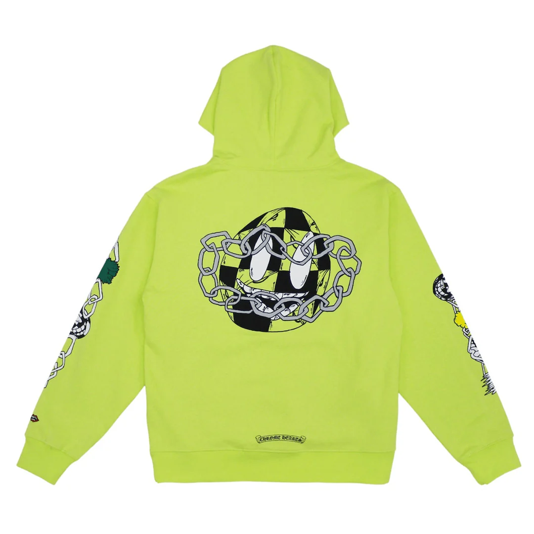 Chrome Hearts Matty Boy Link Hoodie Lime Green - Image 2