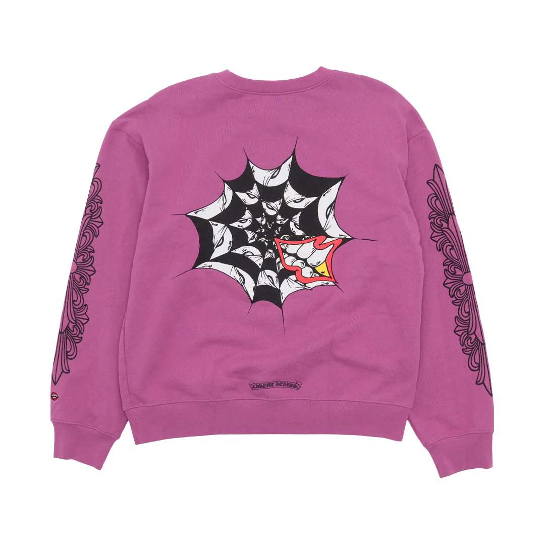 Chrome Hearts Matty Boy Spider Web Crewneck Purple - Image 2