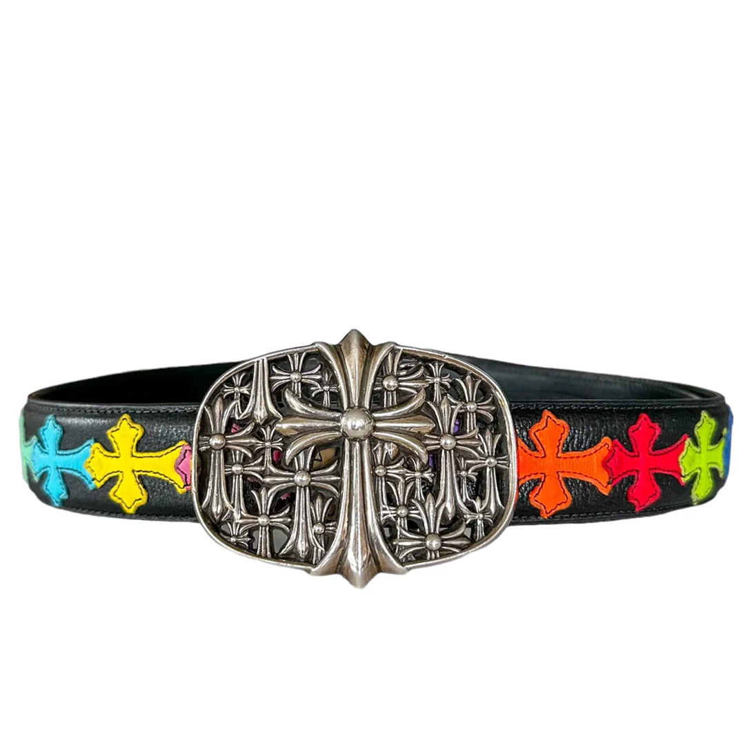 Chrome Hearts Multicolor Cross Belt Strap w/ Cemetery Buckle