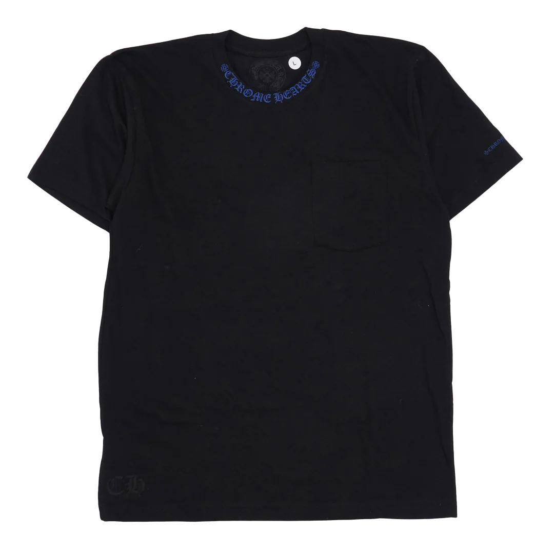 Chrome Hearts Neck Logo T-Shirt Black Blue
