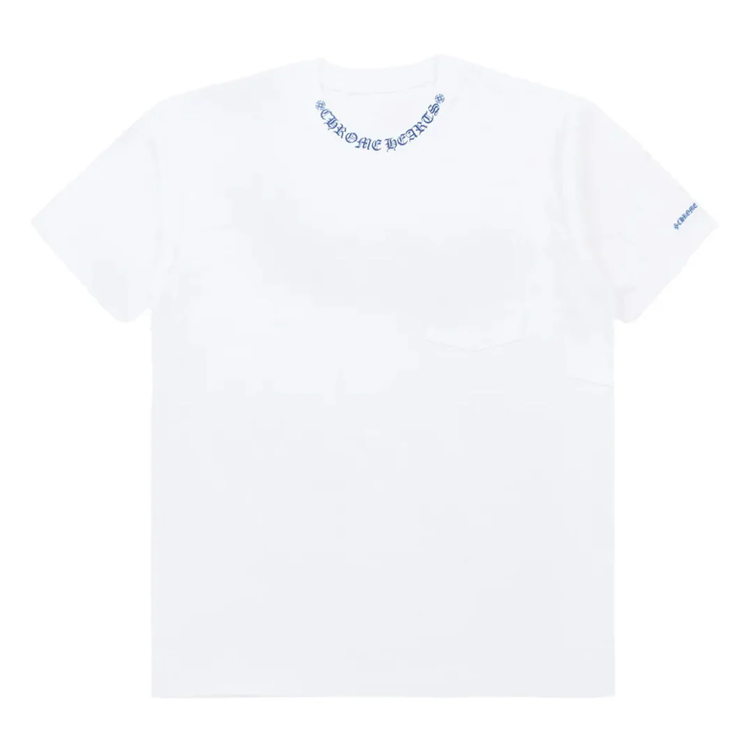 Chrome Hearts Neck Logo T-Shirt White Blue