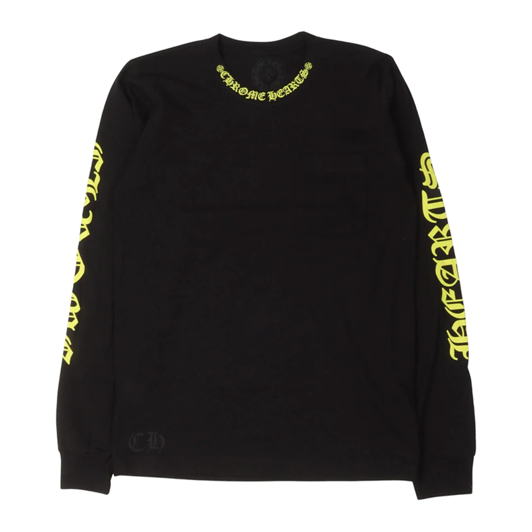 Chrome Hearts Neck Logo Long Sleeve T-Shirt Black/Green