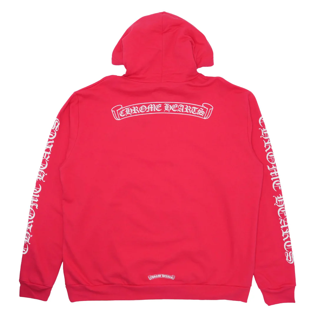 Chrome Hearts Scroll Logo Hoodie Red - Image 2