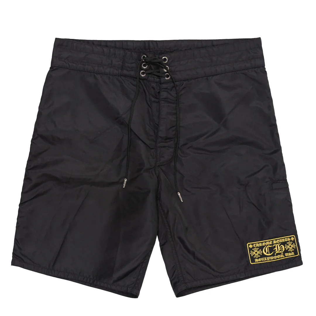 Chrome Hearts Patch Swim Shorts Black Yellow