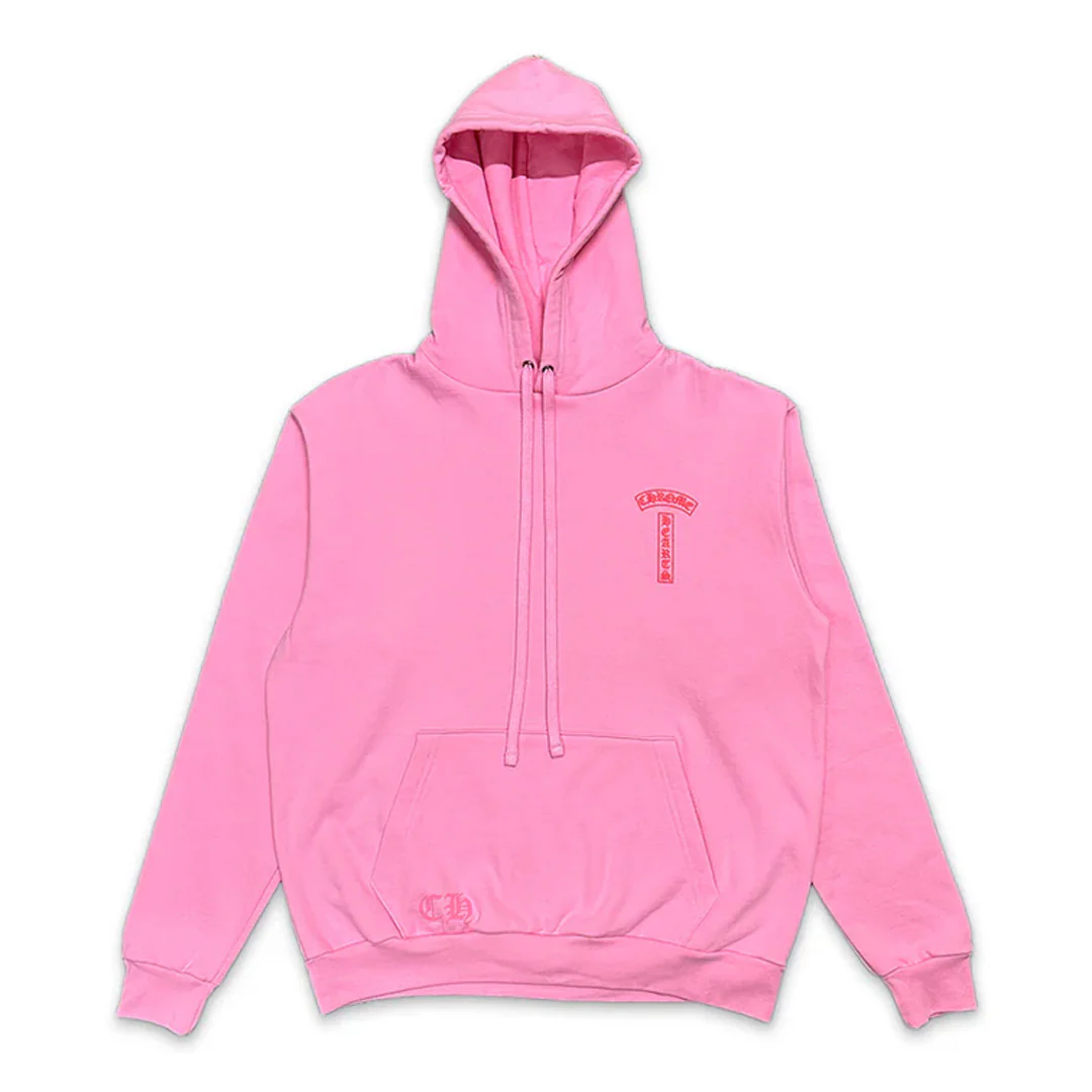 Chrome Hearts Pink Red T-Bar Hoodie