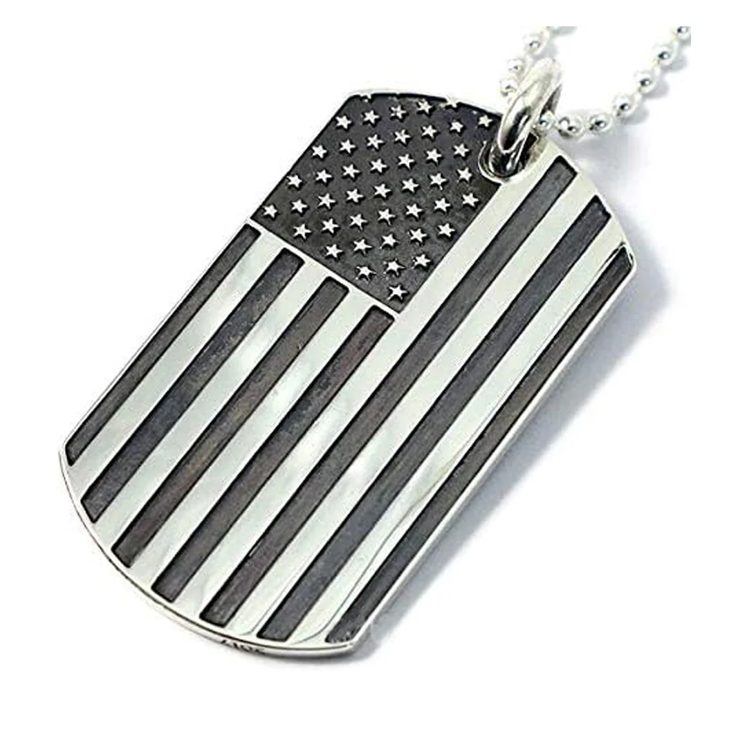 Chrome Hearts Richard Stark Flag Dog Tag (With Chain) - Image 2