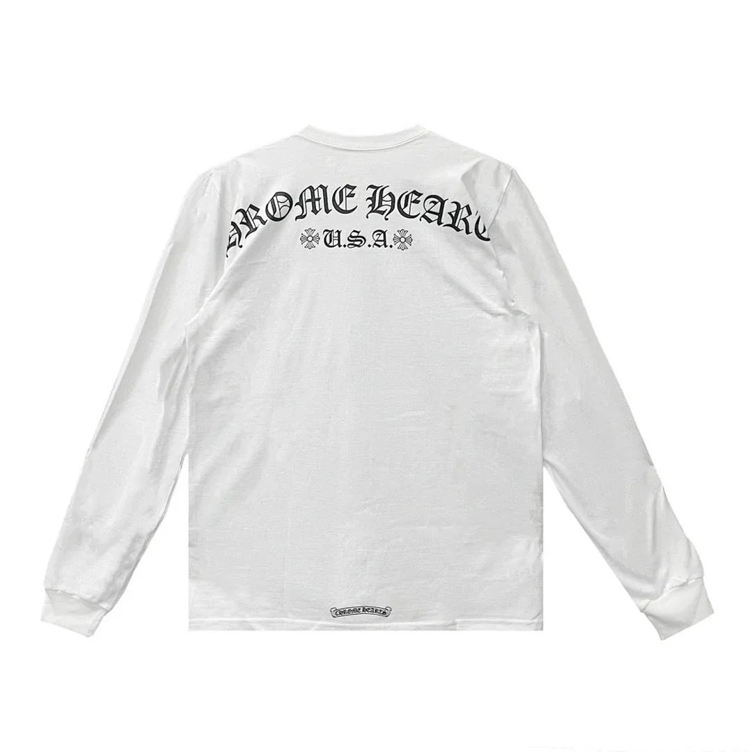 Chrome Hearts Shoulder Logo Long Sleeve T-Shirt White