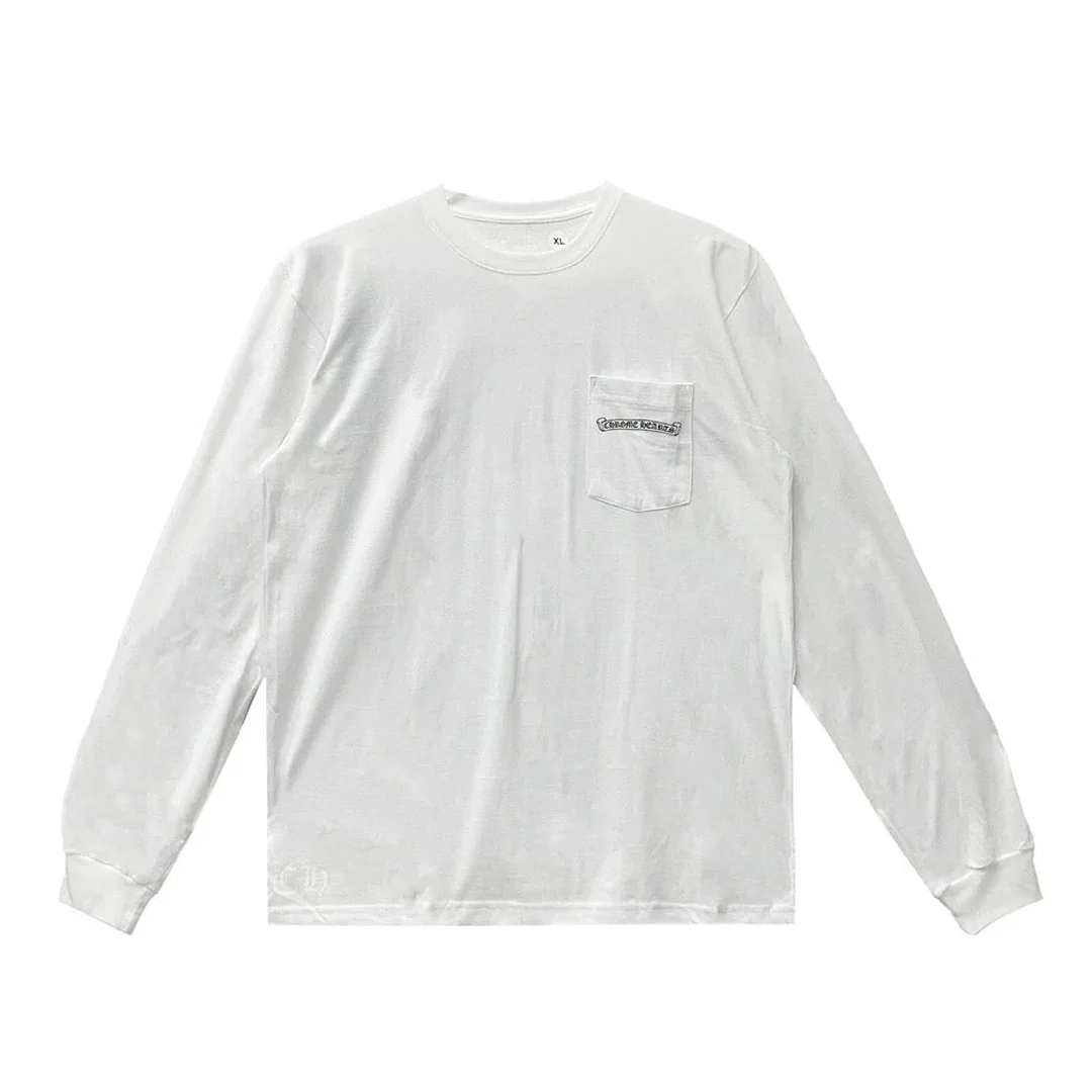 Chrome Hearts Shoulder Logo Long Sleeve T-Shirt White - Image 2
